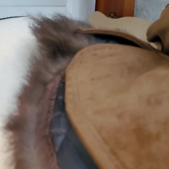 Foxy Brown vintage ultra suede padded lining faux fur collar coat - Picture 13 of 13